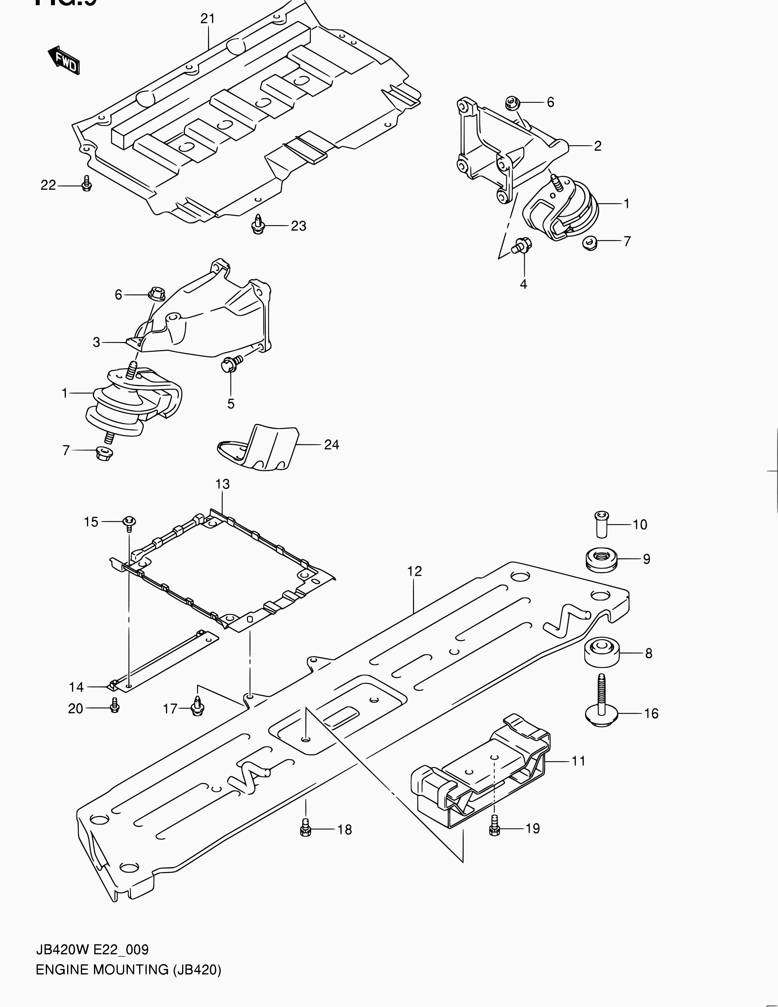 Suzuki 11610-65J01 - Подушка, опора, подвеска двигателя unicars.by