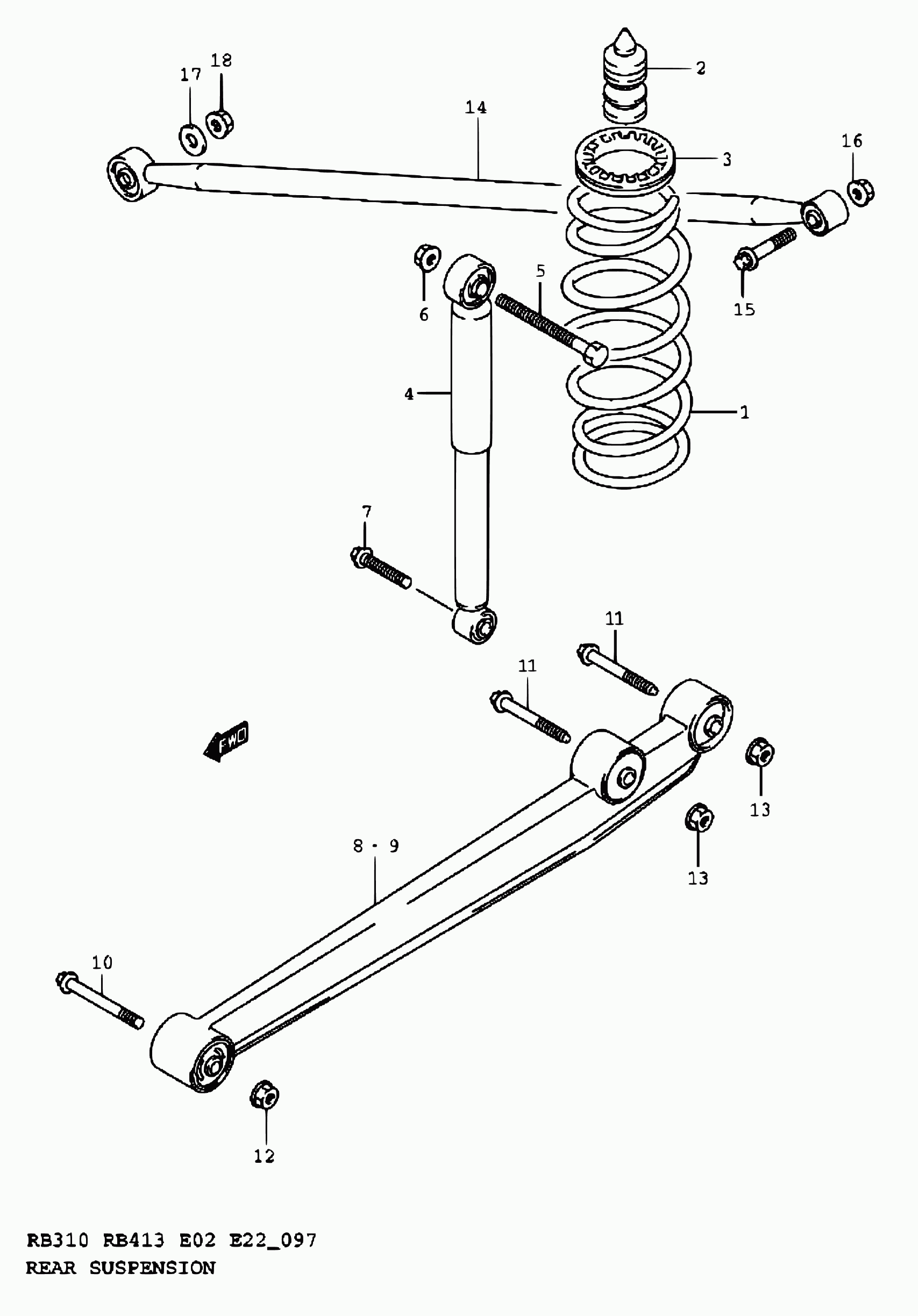 Suzuki 46201-83E00 - Сайлентблок, рычаг подвески колеса unicars.by