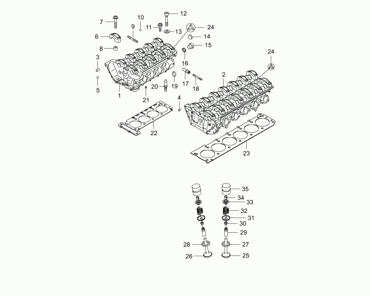 Mercedes-Benz 111 010 41 20 - Комплект прокладок, головка цилиндра unicars.by