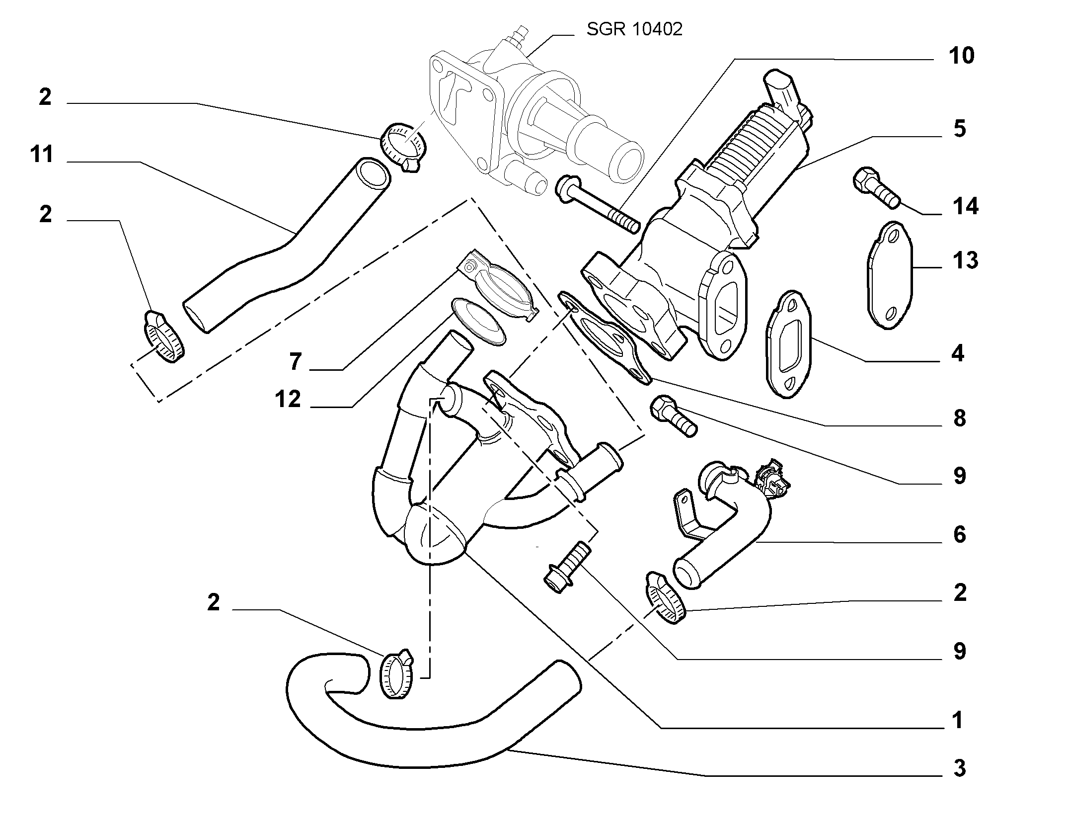 Lancia 73502579 - Прокладка, клапан возврата ОГ unicars.by