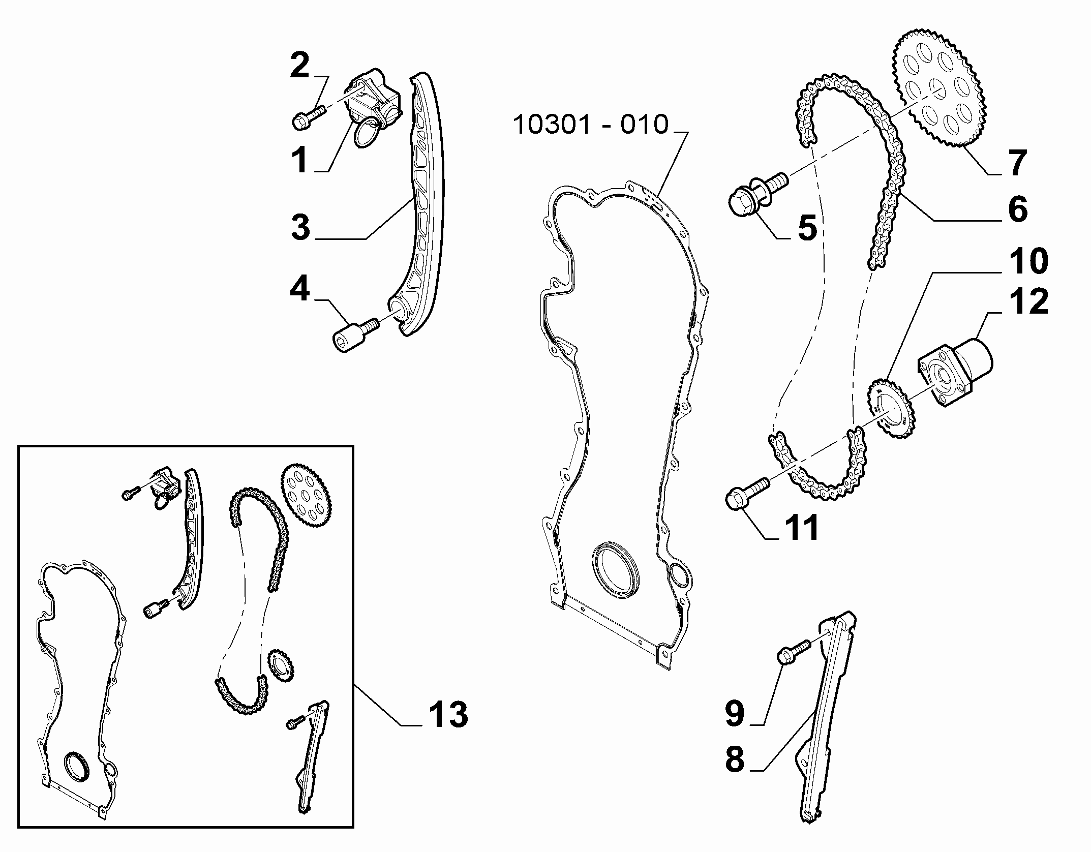 Opel 55195293 - Комплект цепи привода распредвала unicars.by