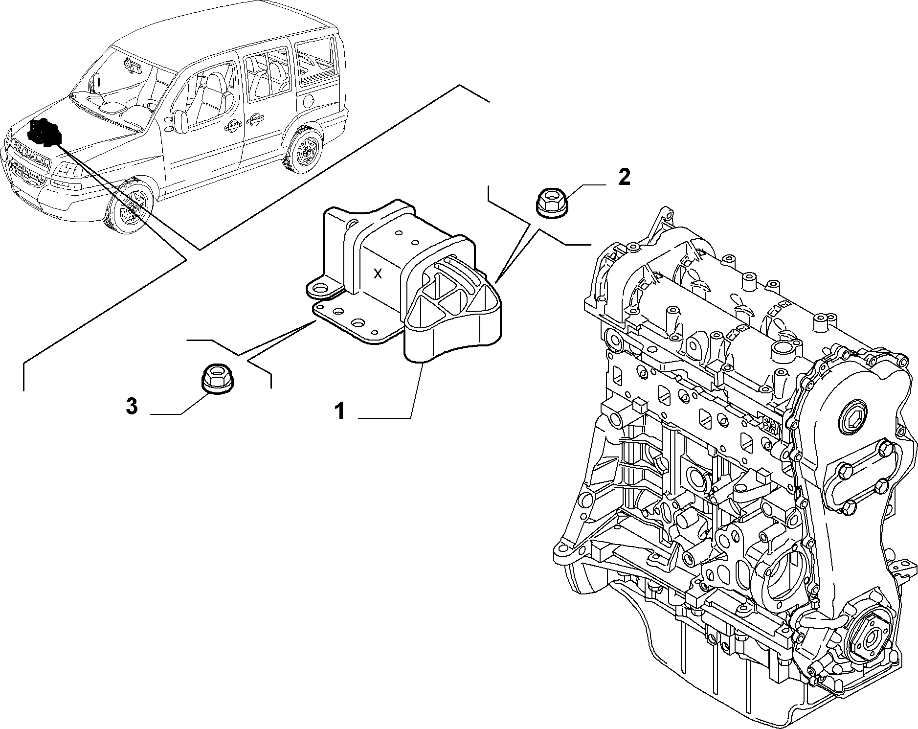 FIAT 51718928 - Подушка, опора, подвеска двигателя unicars.by