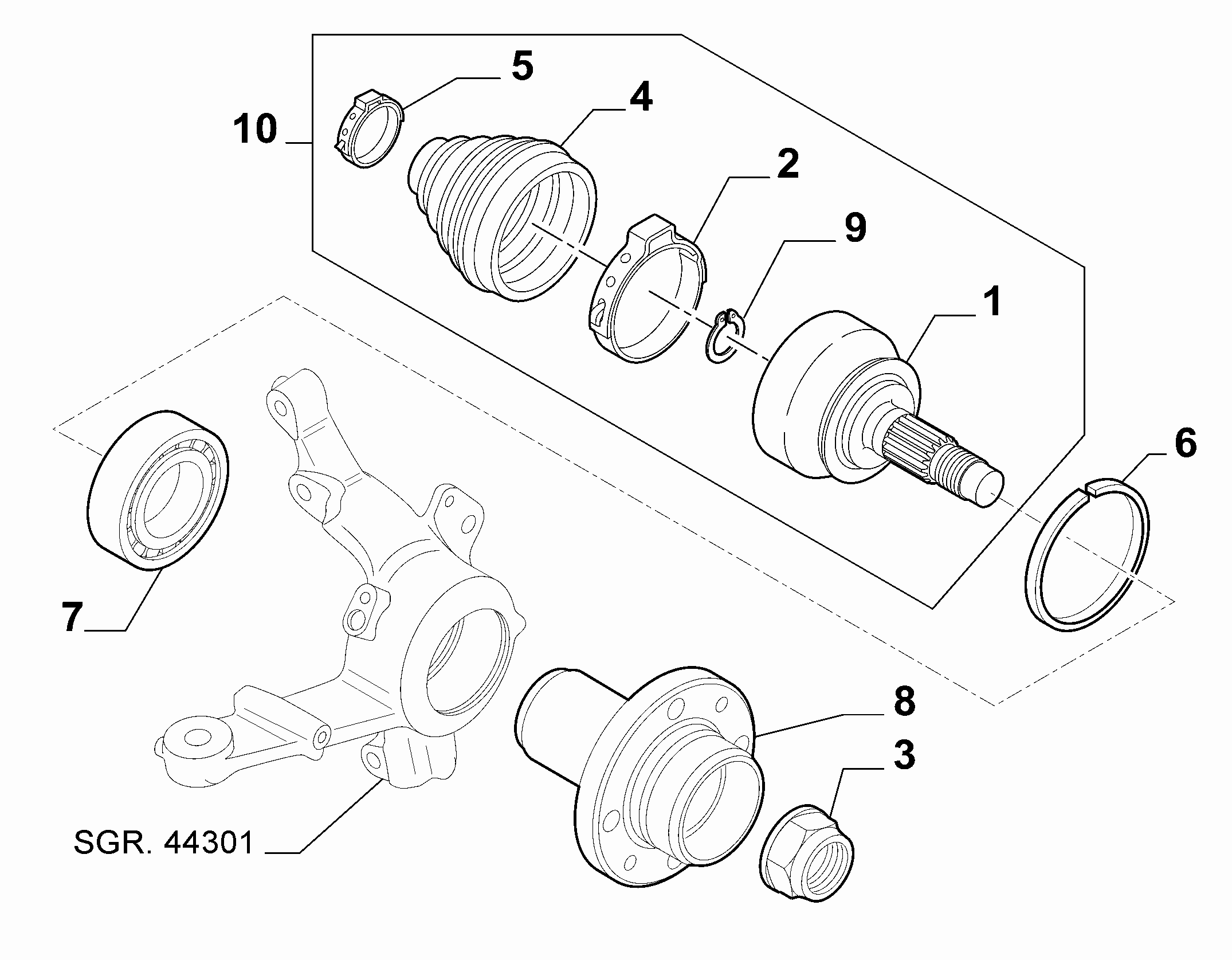 FIAT 46745258 - Ступица колеса, поворотный кулак unicars.by