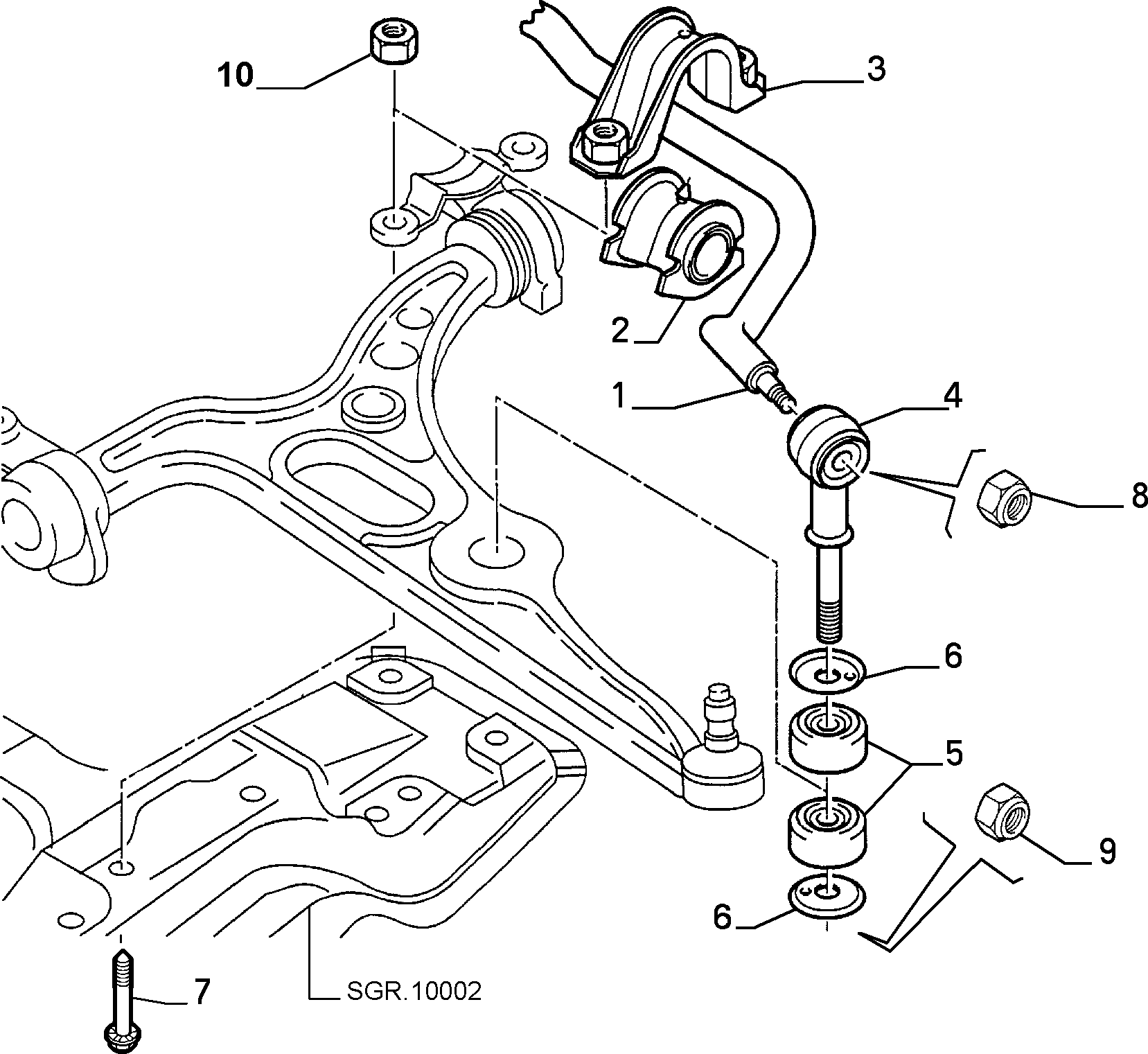 FIAT / LANCIA 1317425080 - Тяга / стойка, стабилизатор unicars.by