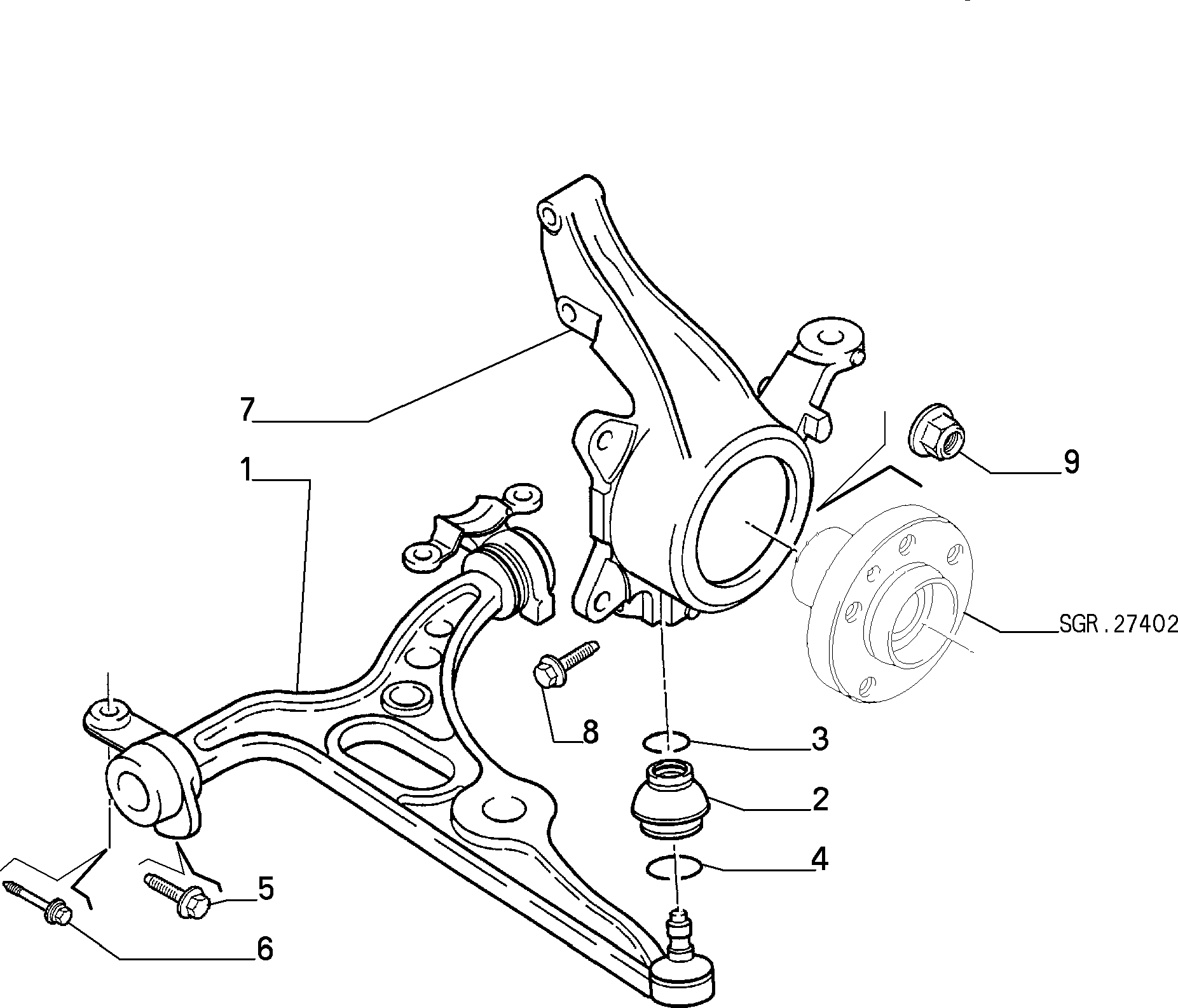 FIAT 1333754080 - Рычаг подвески колеса unicars.by