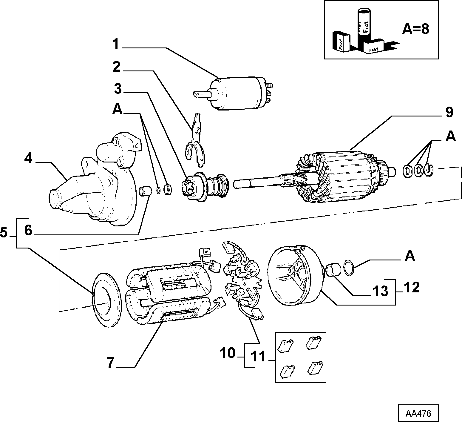 FIAT 9937474 - Тяговое реле, соленоид, стартер unicars.by