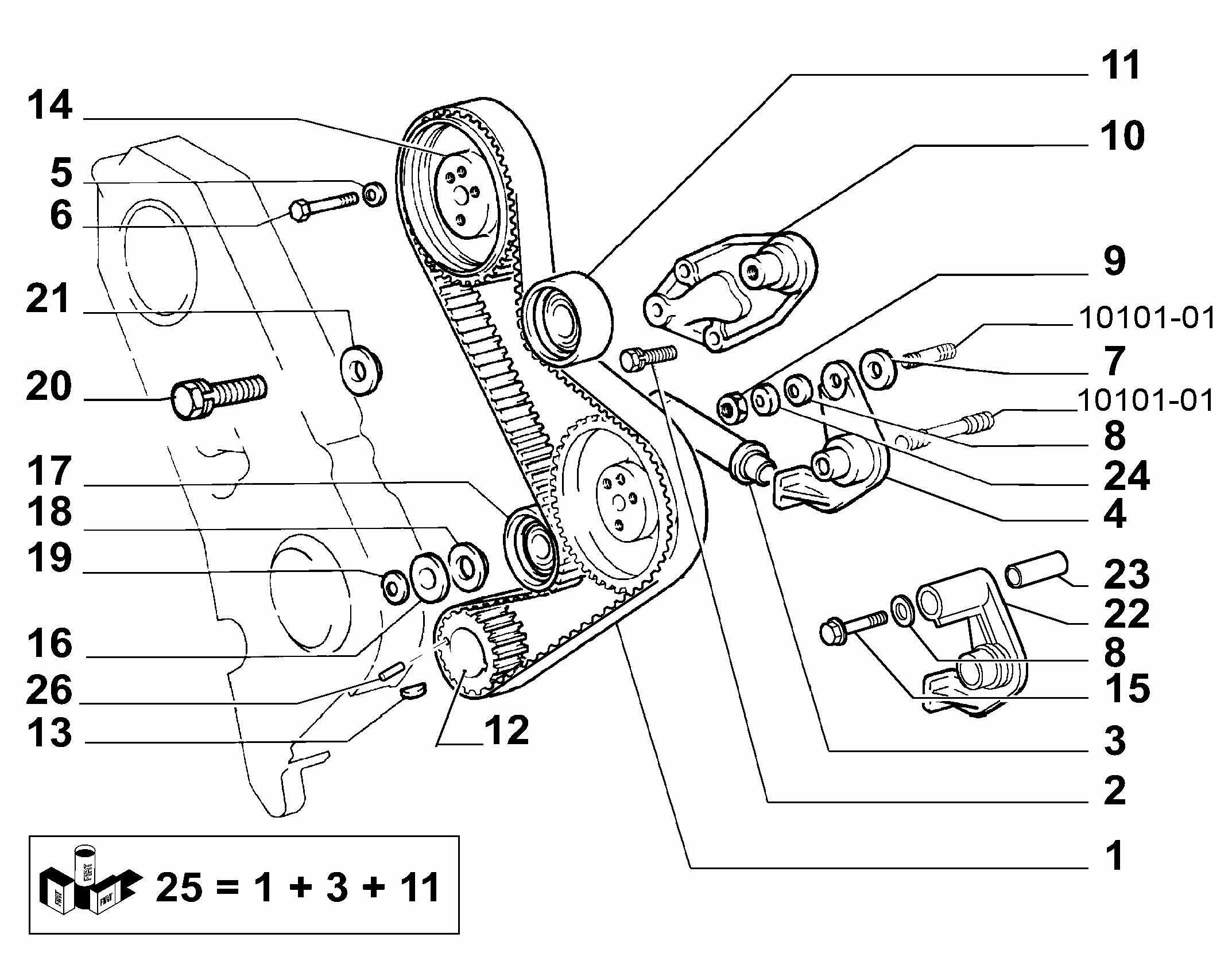 Alfarome/Fiat/Lanci 99461357 - Направляющий ролик, зубчатый ремень ГРМ unicars.by