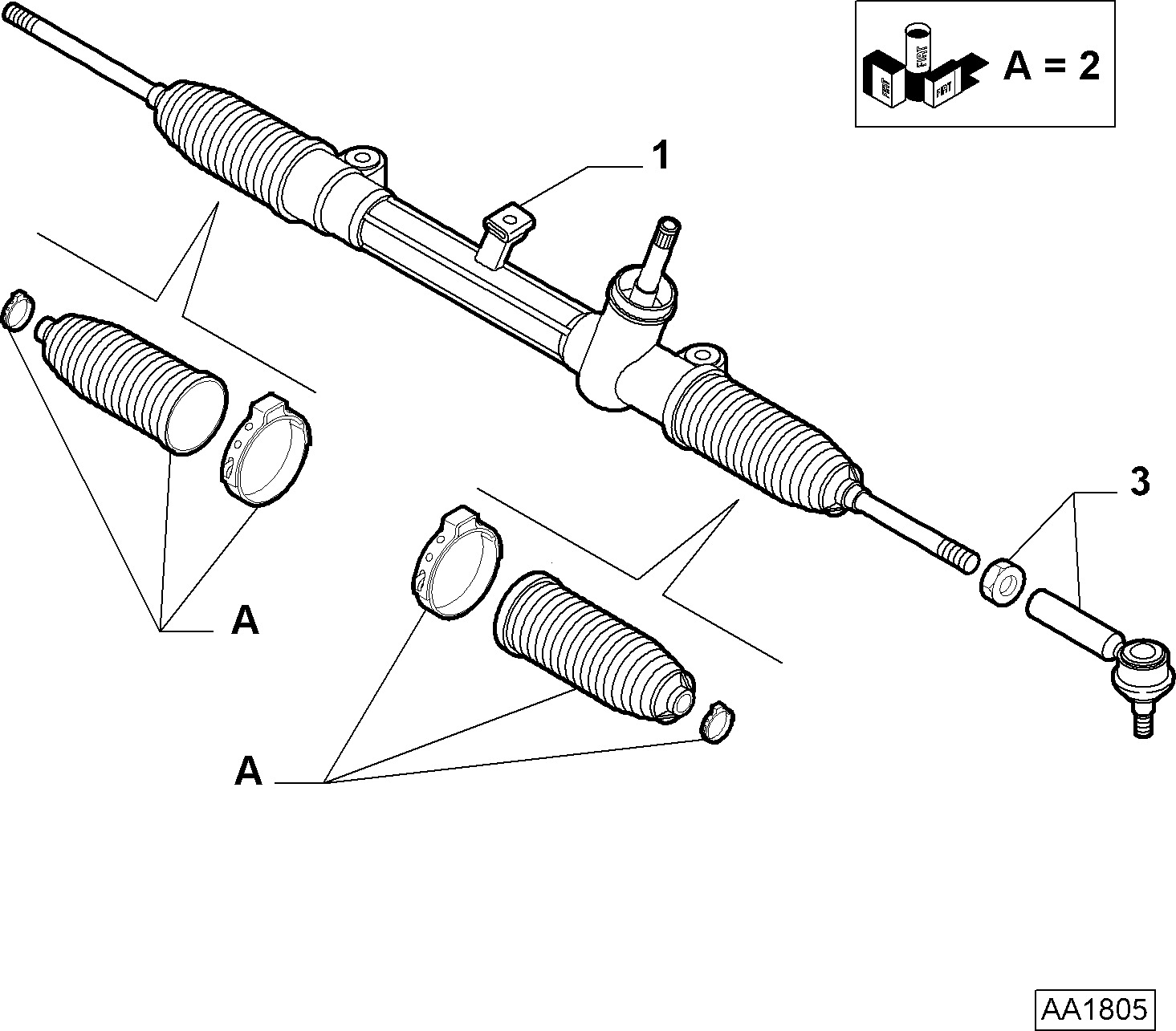 FIAT 77365223 - Наконечник рулевой тяги, шарнир unicars.by