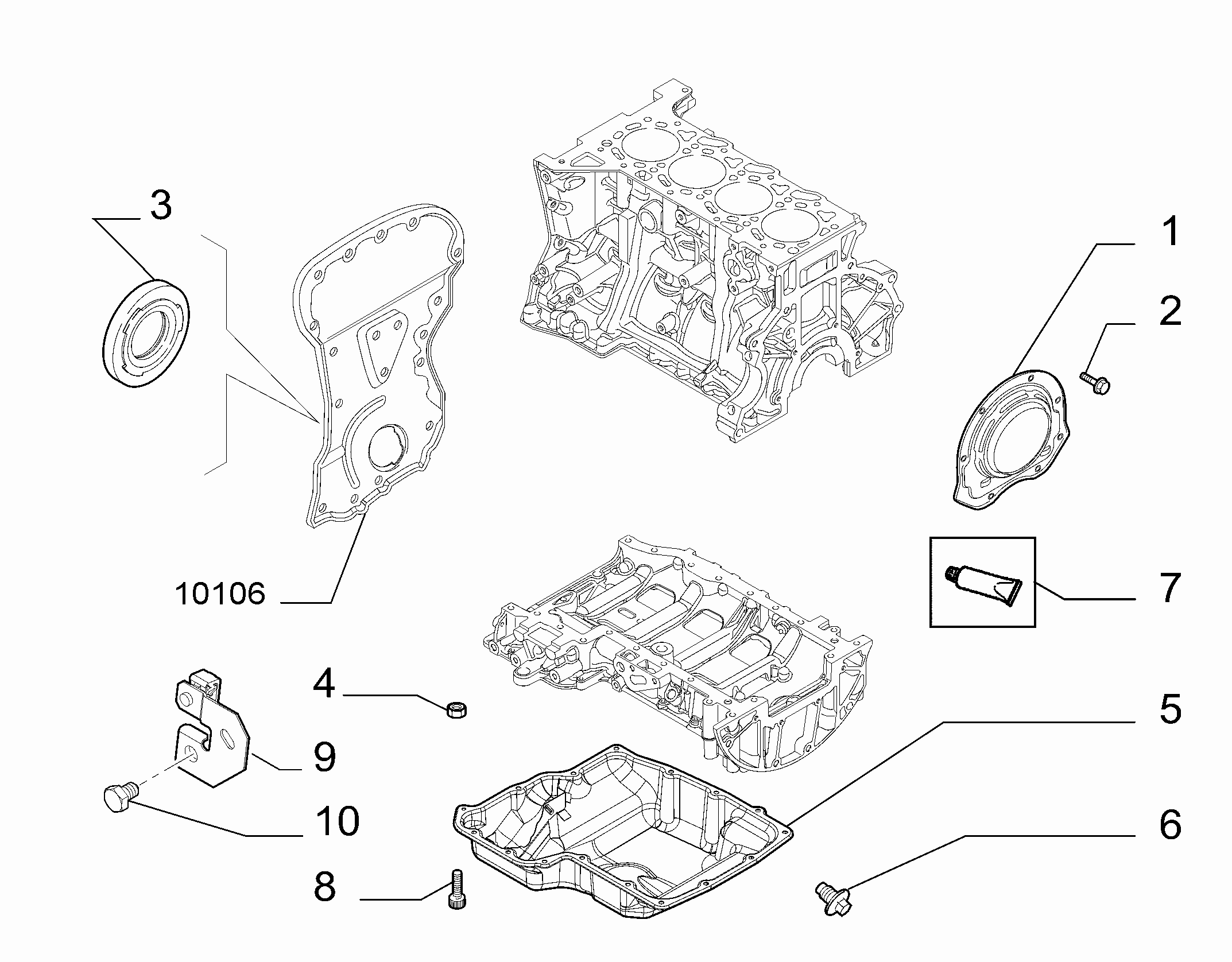 FIAT 9659901780 - Уплотняющее кольцо, коленчатый вал unicars.by