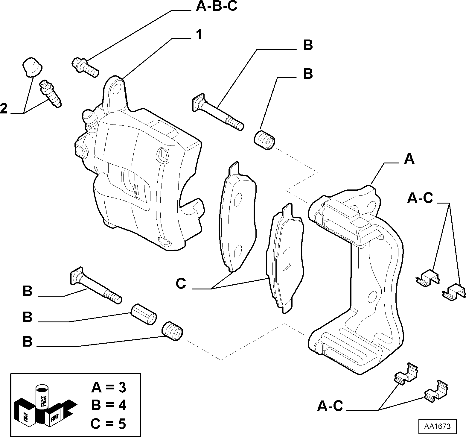 FIAT 77364016 - Тормозные колодки, дисковые, комплект unicars.by