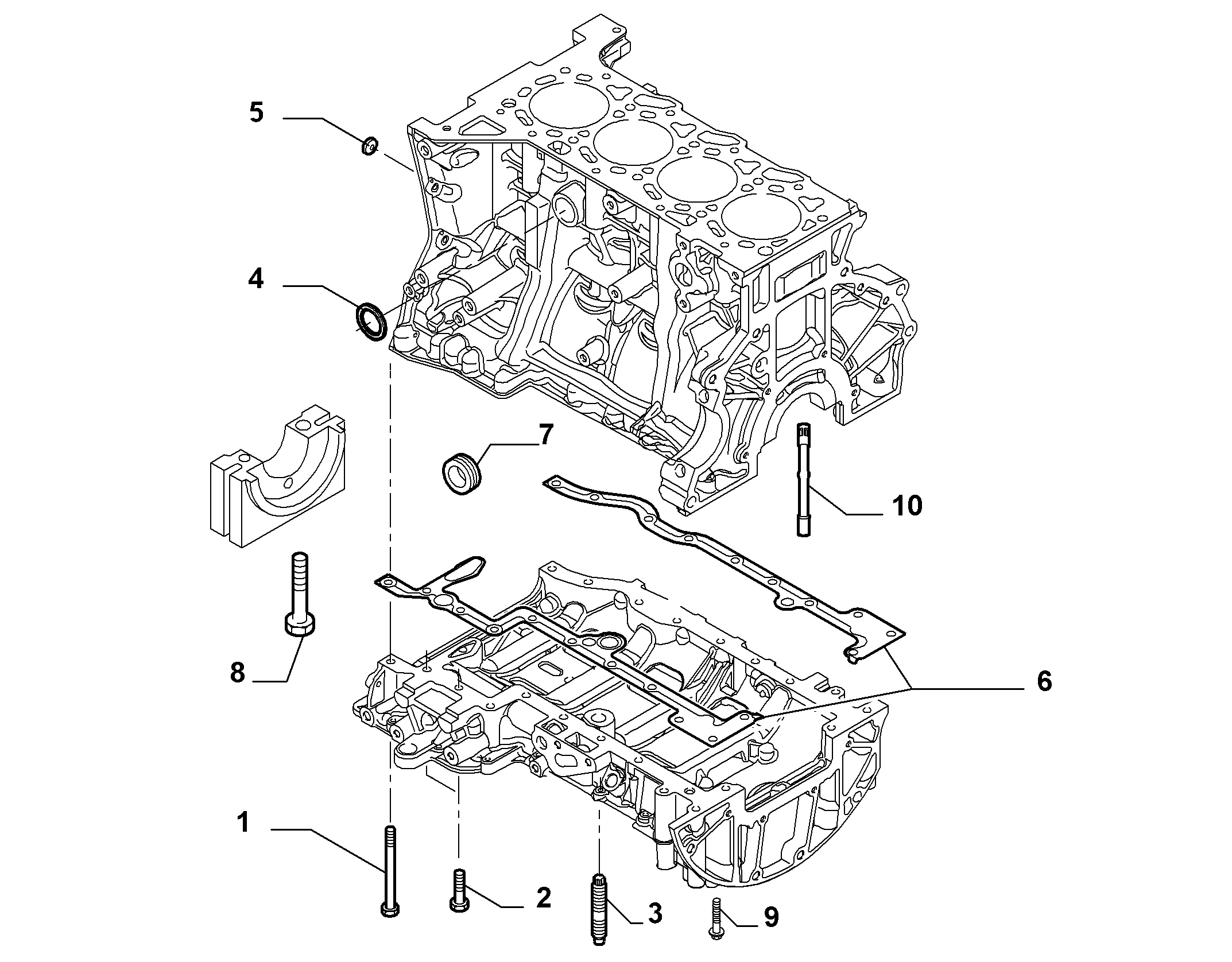 FIAT 9660148080 - Комплект прокладок, масляный поддон unicars.by