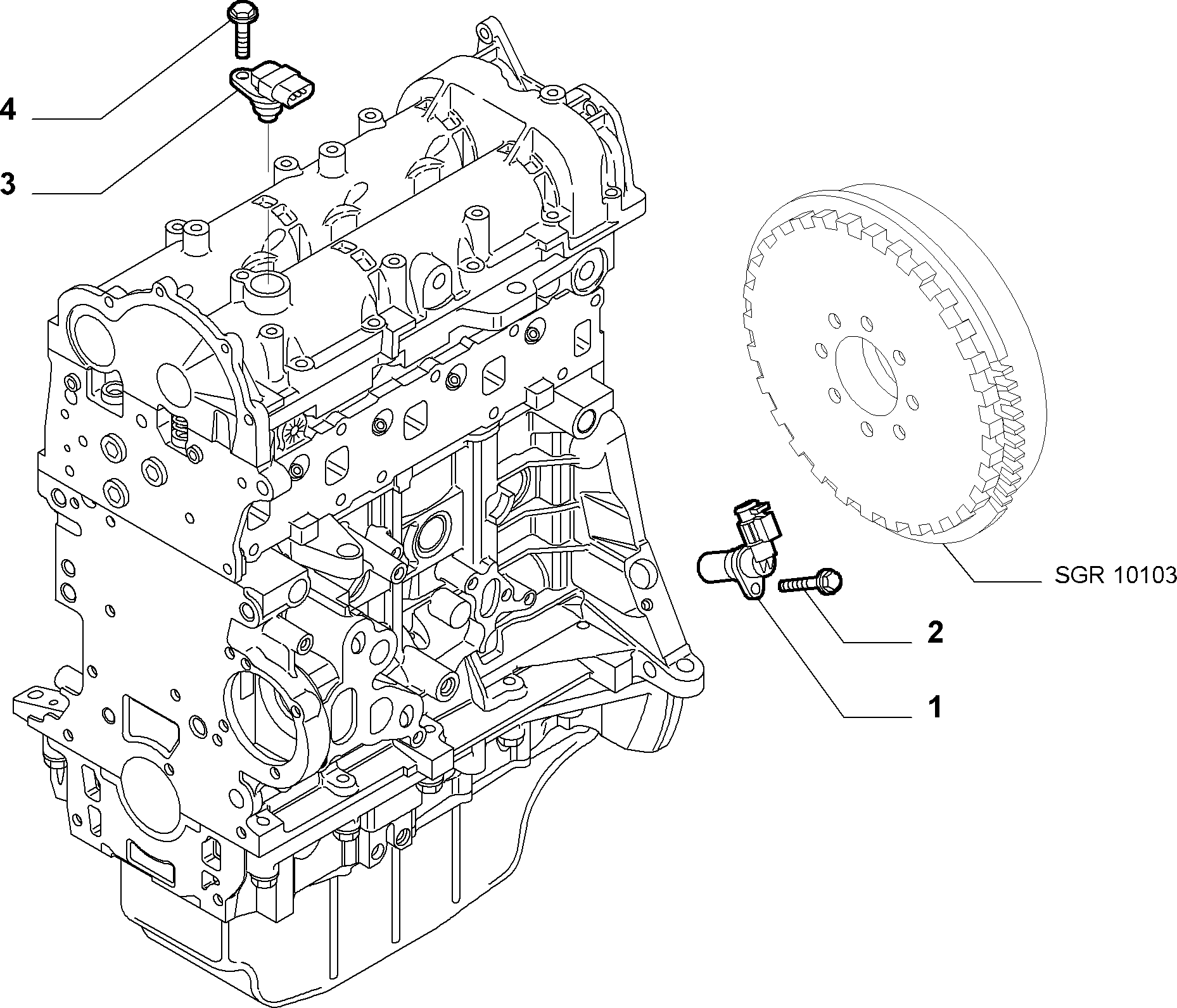 FIAT 55216241 - Датчик импульсов, коленвал unicars.by