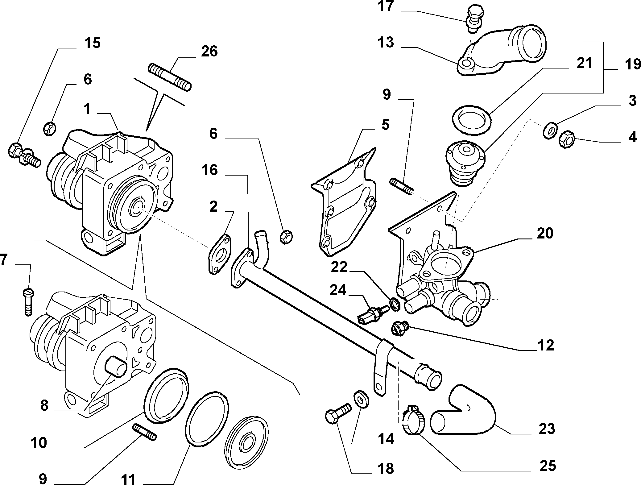 Alfarome/Fiat/Lanci 5040 83122 - Водяной насос unicars.by