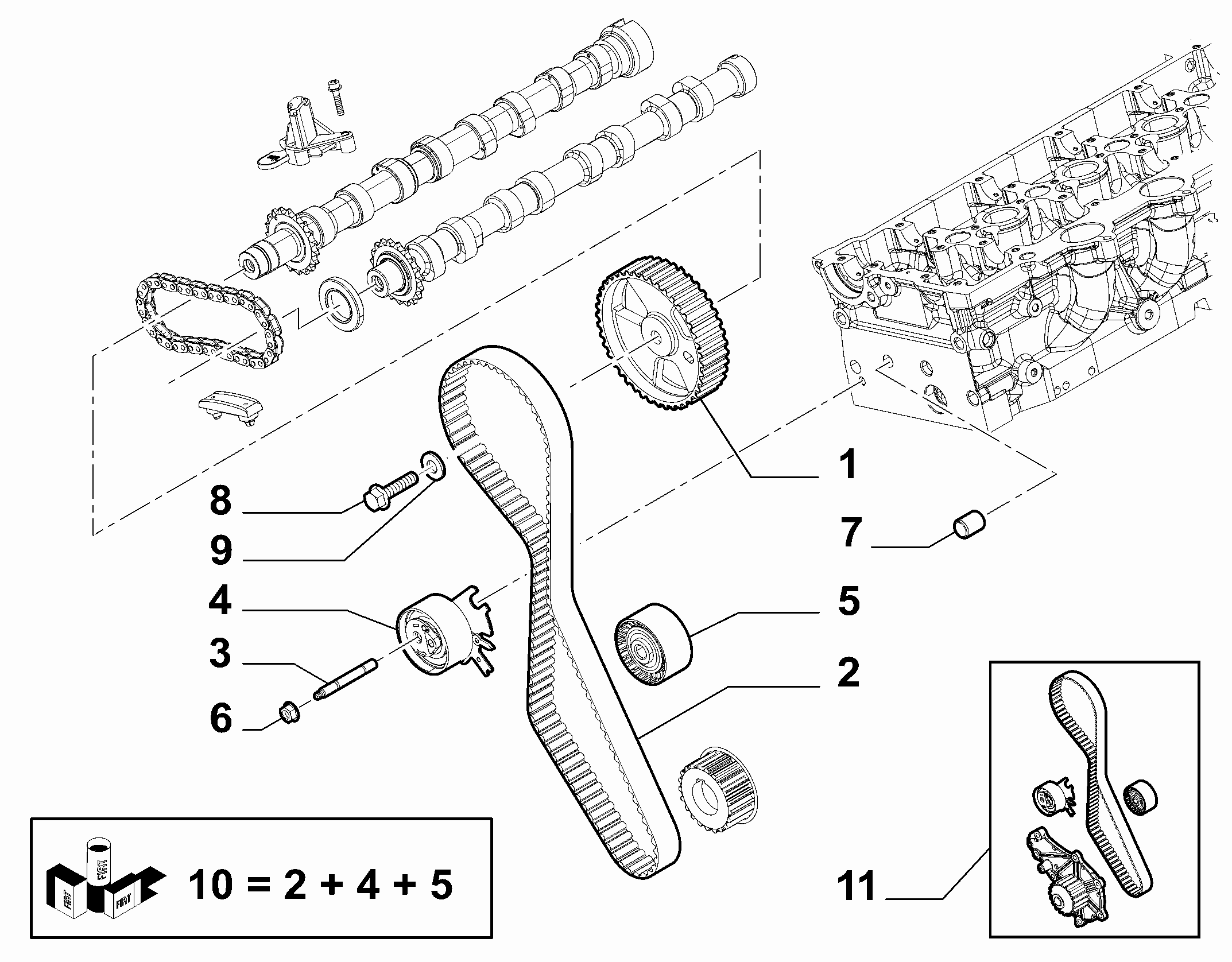 FIAT 71775922 - Водяной насос + комплект зубчатого ремня ГРМ unicars.by