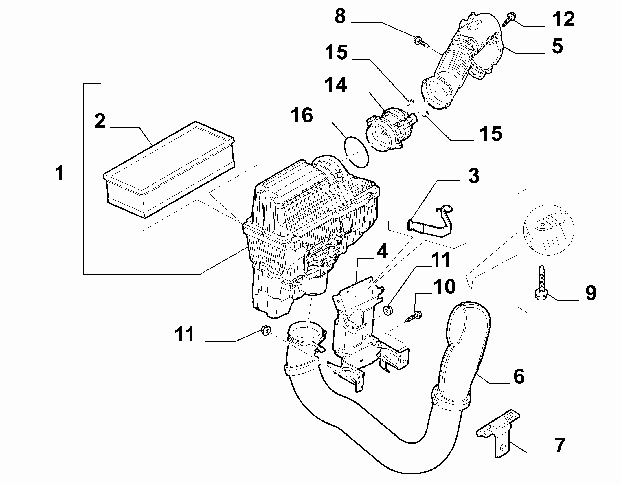 Lancia 1400474780 - Воздушный фильтр, двигатель unicars.by