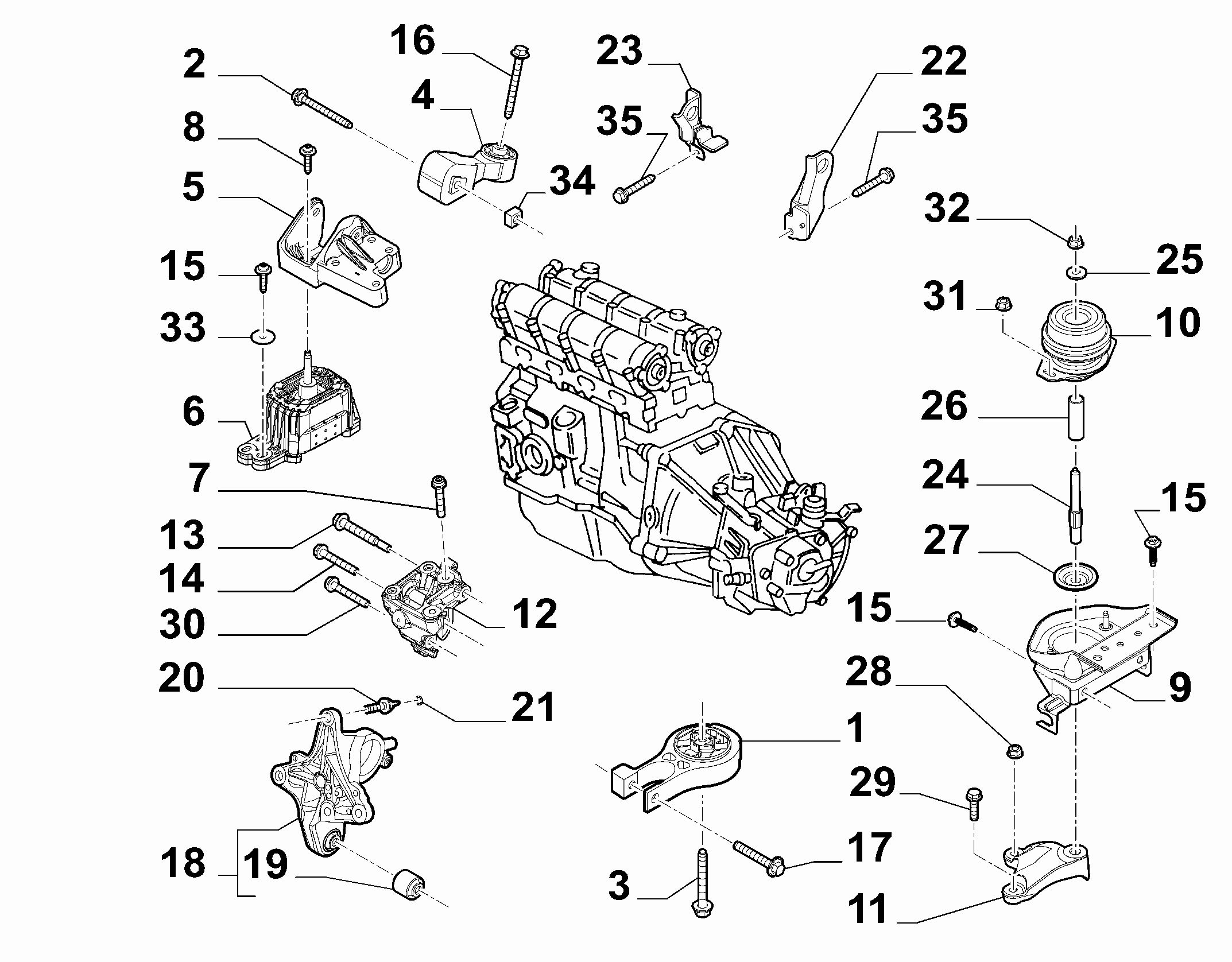 FIAT 9604338880 - Подушка, опора, подвеска двигателя unicars.by