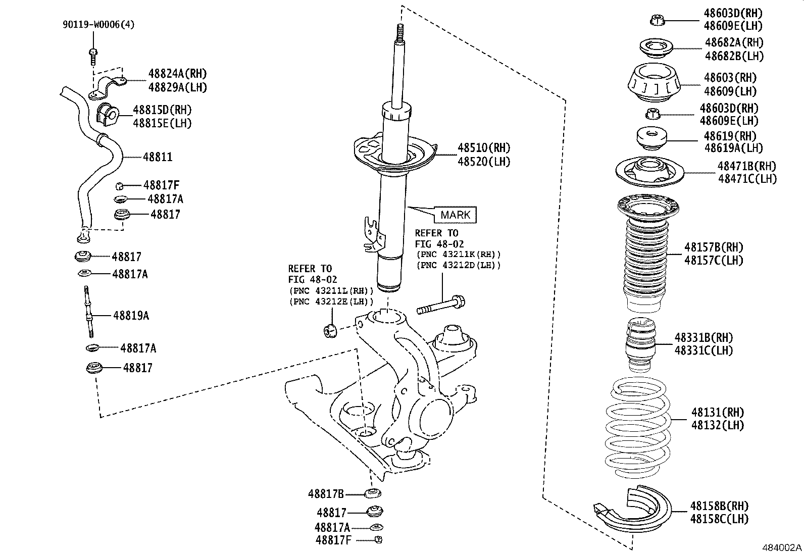 TOYOTA 48609-0H020 - Опора стойки амортизатора, подушка unicars.by