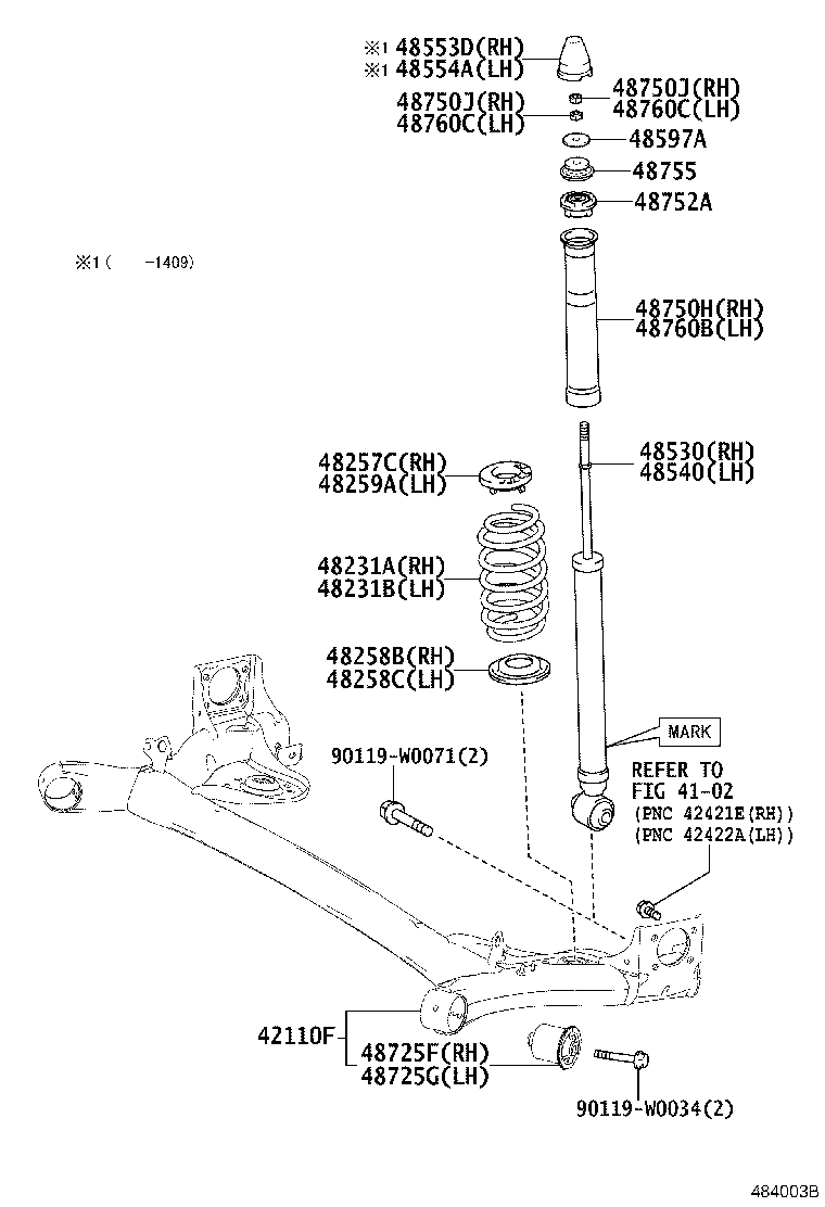 TOYOTA 48752-0H010 - Опора стойки амортизатора, подушка unicars.by