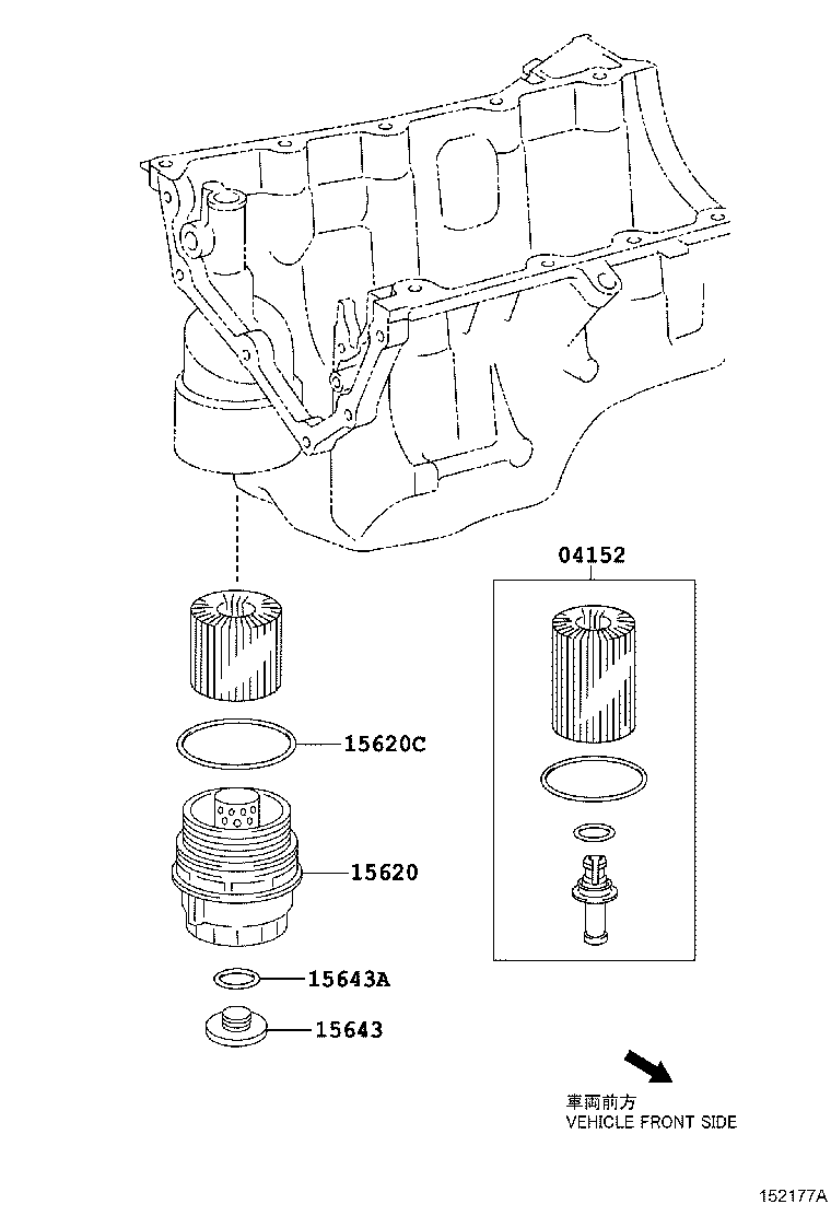 TOYOTA 04152-40060 - Масляный фильтр unicars.by