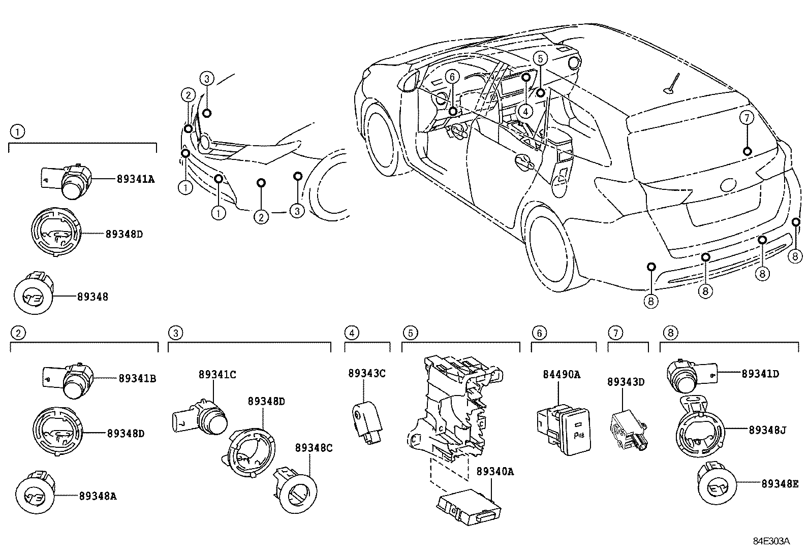 TOYOTA 8934105010B0 - Датчик, система помощи при парковке unicars.by