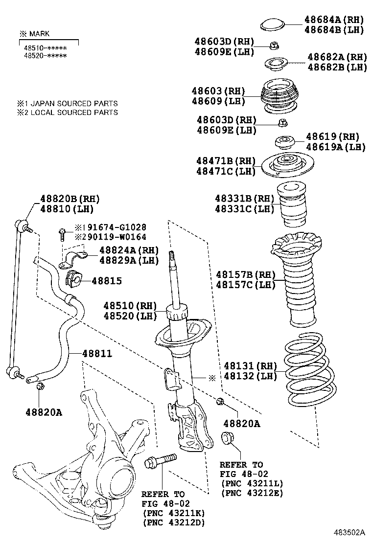 Daihatsu 48820-0D010 - Тяга / стойка, стабилизатор unicars.by