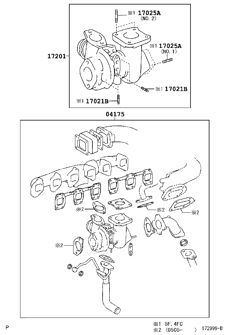 TOYOTA 17201-17040* - Турбина, компрессор unicars.by