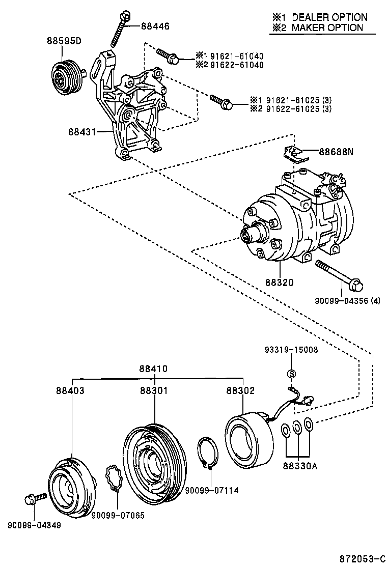 TOYOTA 88320-2B400 - Компрессор кондиционера unicars.by