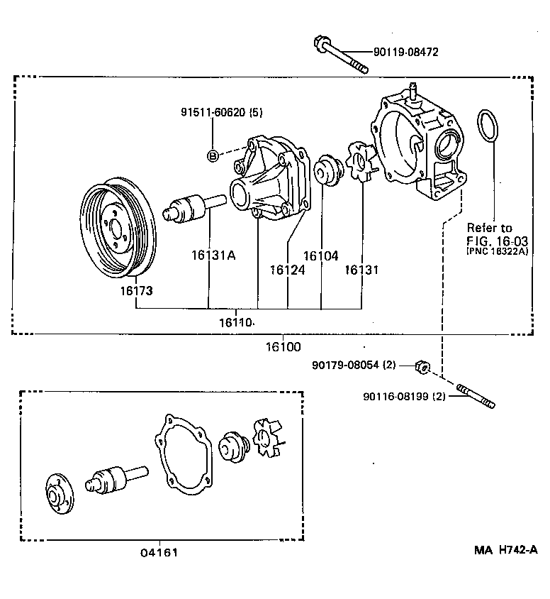 TOYOTA 16110-19107 - Водяной насос unicars.by