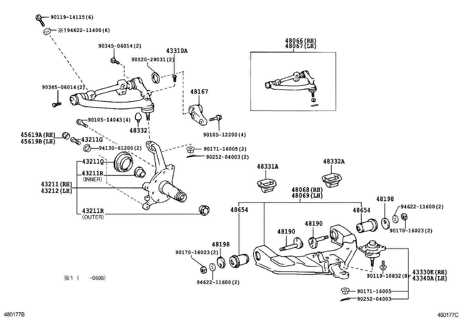 TOYOTA 43330-29305 - Шаровая опора, несущий / направляющий шарнир unicars.by