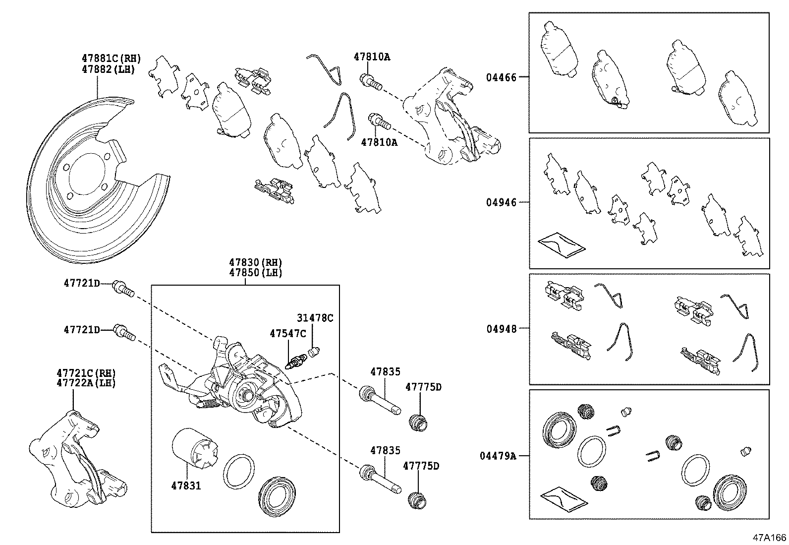 LEXUS 0446647100 - Тормозные колодки, дисковые, комплект unicars.by