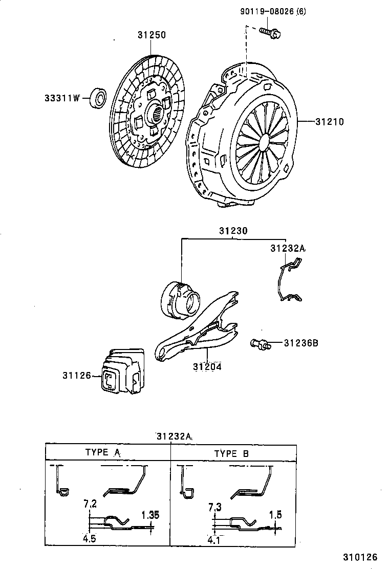 TOYOTA 31210-28030 - Нажимной диск сцепления unicars.by