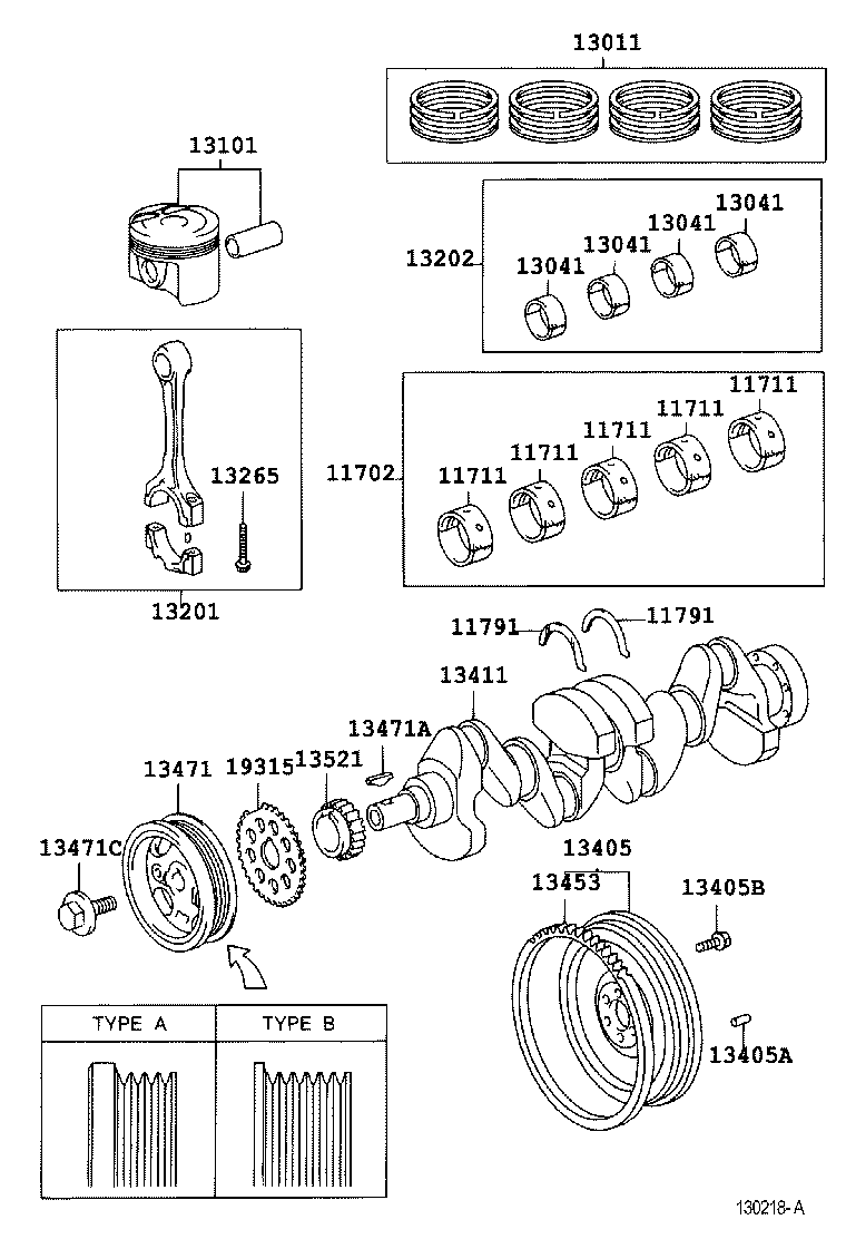 TOYOTA 13521-23010 - Комплект цепи привода распредвала unicars.by