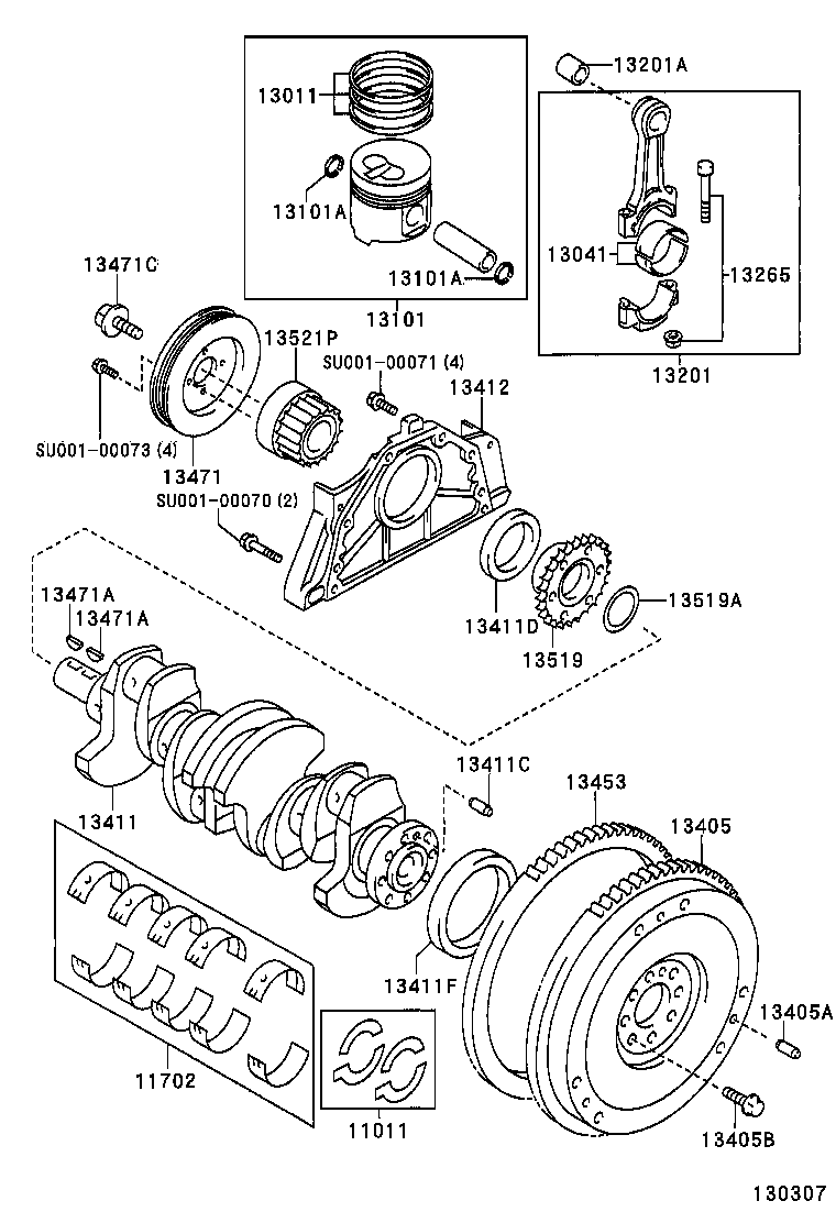 TOYOTA SU001-00060 - Уплотняющее кольцо, коленчатый вал unicars.by