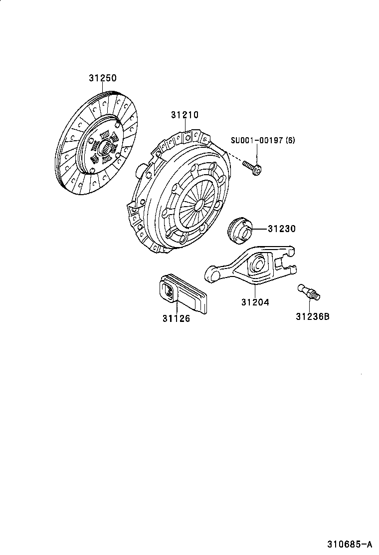 TOYOTA SU001-00480 - Нажимной диск сцепления unicars.by