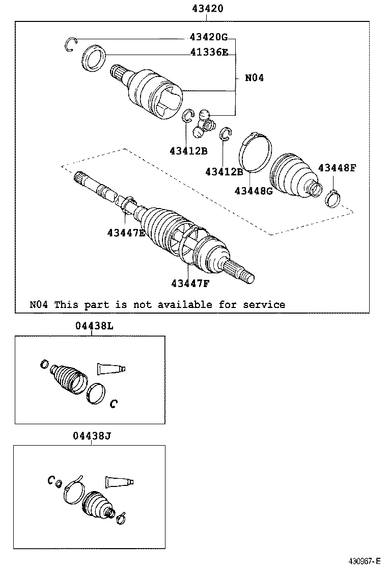 TOYOTA 0443801080 - Пыльник, приводной вал unicars.by