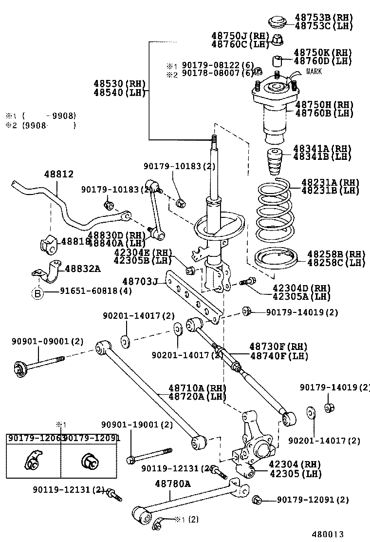 TOYOTA 48750-33020 - Опора стойки амортизатора, подушка unicars.by