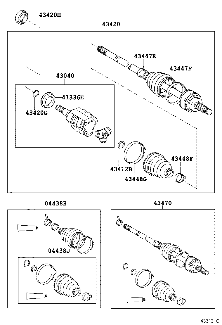 TOYOTA 43470-09Y10 - Шарнирный комплект, ШРУС, приводной вал unicars.by