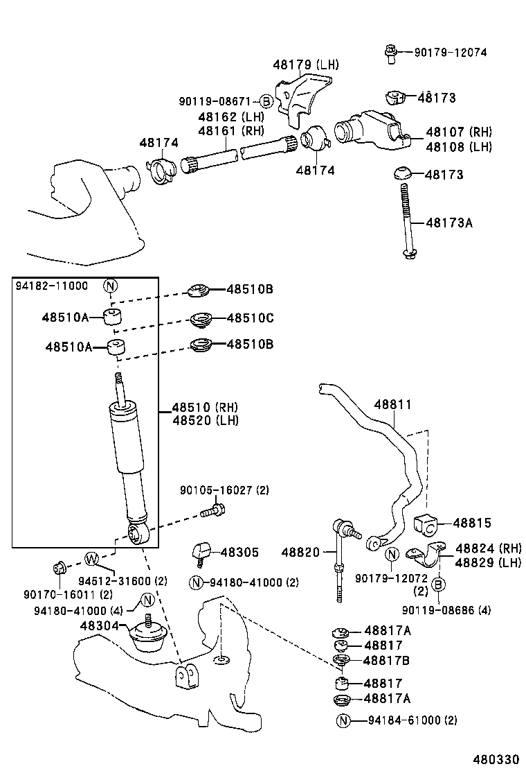 TOYOTA 9094802034 - Тяга / стойка, стабилизатор unicars.by