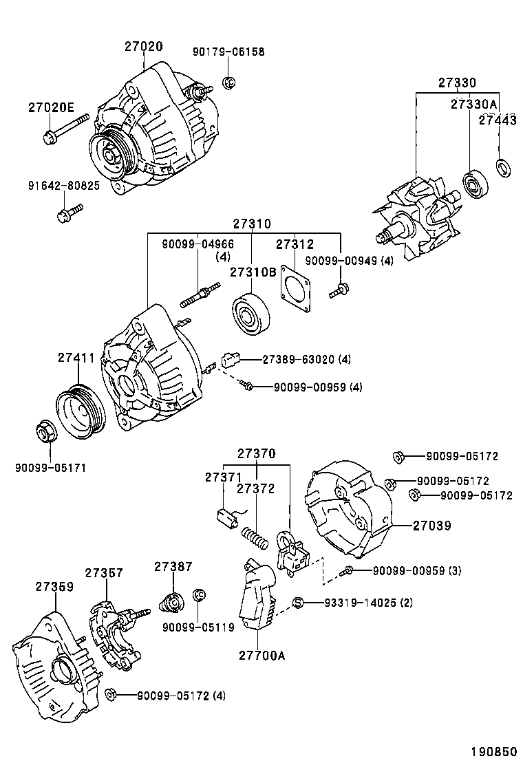 TOYOTA 27700 16010 - Регулятор напряжения, генератор unicars.by