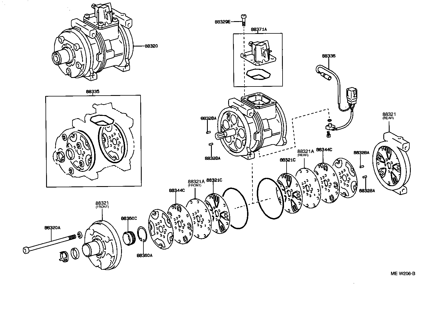 TOYOTA 883202B110 - Компрессор кондиционера unicars.by