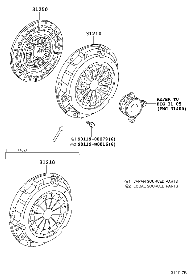 TOYOTA 31210-52170 - Нажимной диск сцепления unicars.by