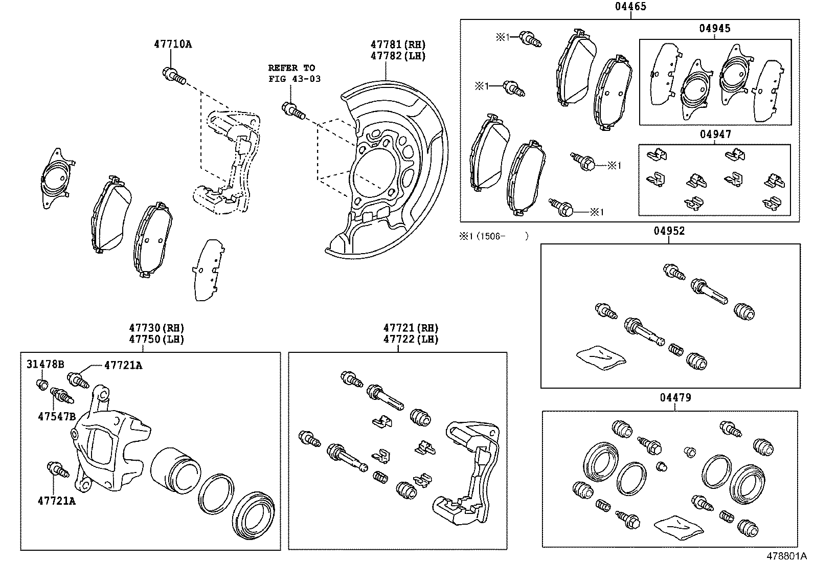 TOYOTA 0446502391 - Тормозные колодки, дисковые, комплект unicars.by