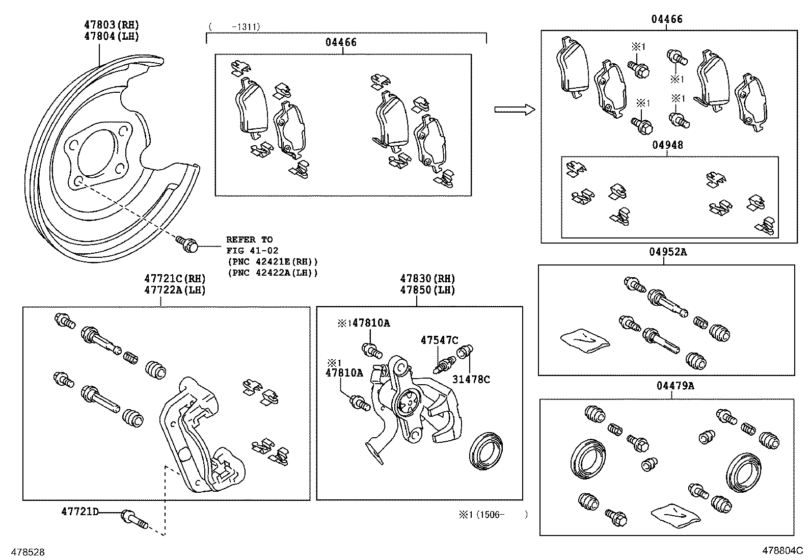 TOYOTA 0446602291 - Тормозные колодки, дисковые, комплект unicars.by