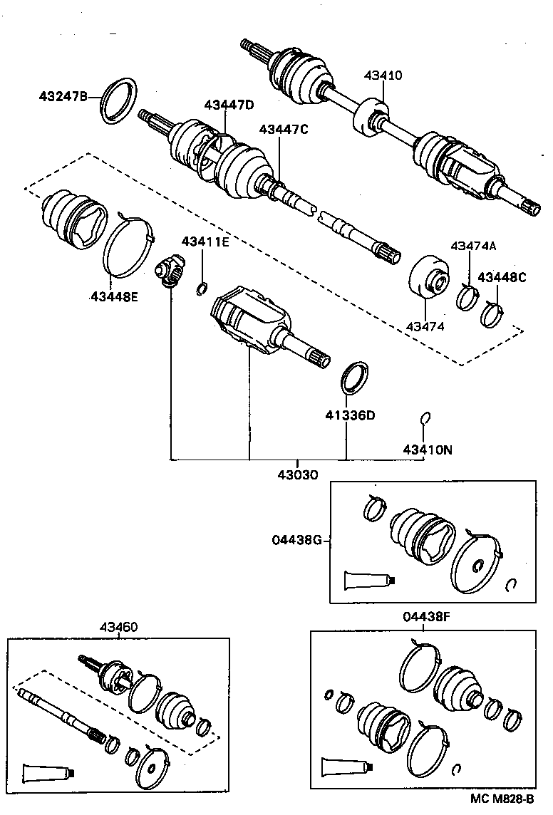 TOYOTA 04438-05010 - Пыльник, приводной вал unicars.by