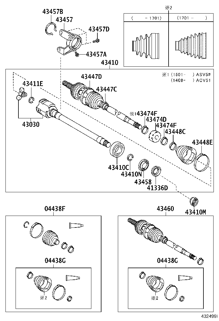 TOYOTA 43470-8Z015 - Шарнирный комплект, ШРУС, приводной вал unicars.by