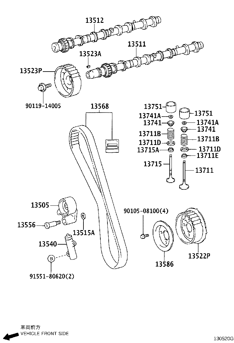 TOYOTA #13505-67041 - Натяжной ролик, зубчатый ремень ГРМ unicars.by