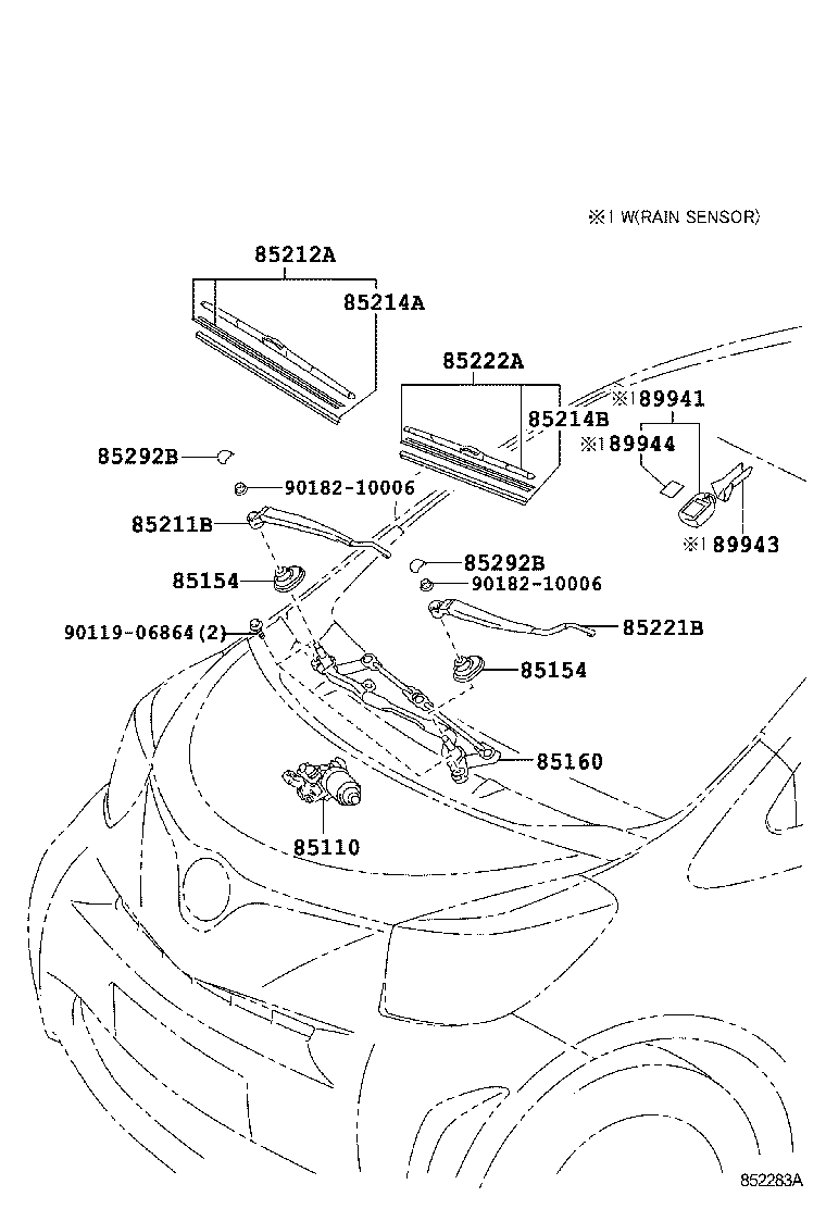 TOYOTA 85222-30590 - Щетка стеклоочистителя unicars.by