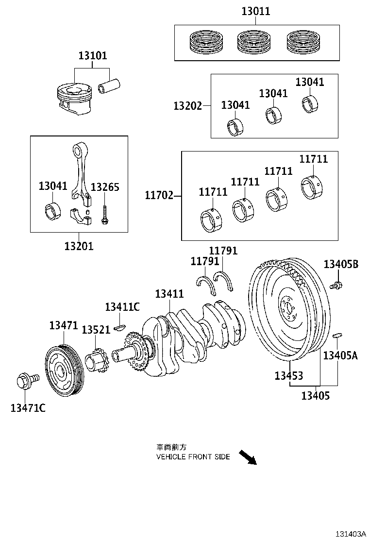 TOYOTA 13521-40020 - Комплект цепи привода распредвала unicars.by