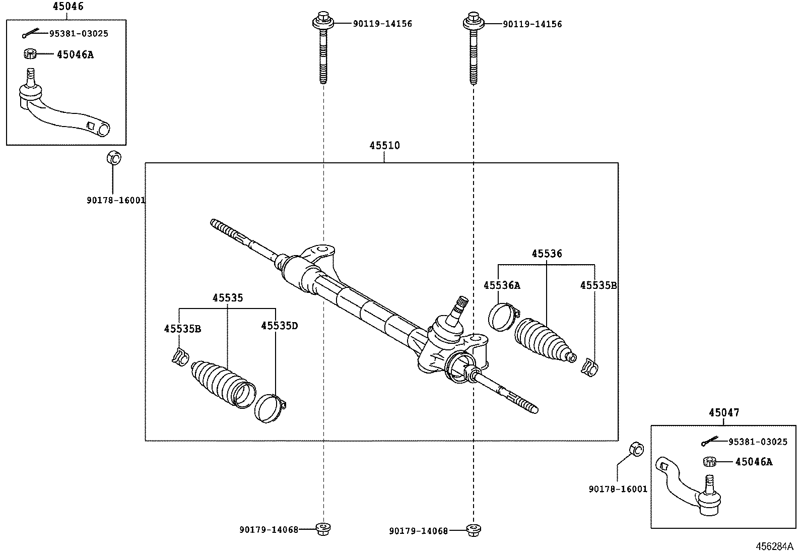 TOYOTA 45510-42160 - Осевой шарнир, рулевая тяга unicars.by