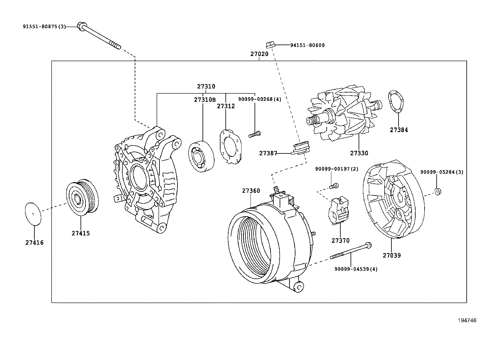 TOYOTA 27060-26041 - Генератор unicars.by